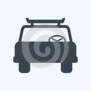 Icon Cab - Glyph Style - Simple illustration,Editable stroke