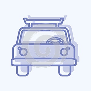 Icon Cab - Two Tone Style - Simple illustration,Editable stroke
