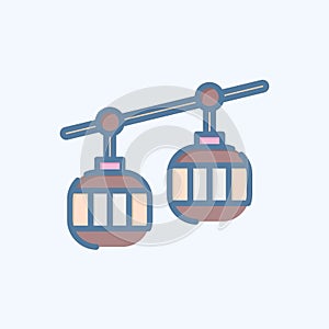 Icon Cable Car. related to Amusement Park symbol. doodle style. simple design editable. simple illustration