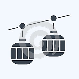 Icon Cable Car. related to Amusement Park symbol. glyph style. simple design editable. simple illustration