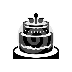 Black solid icon for Cake, birthday and pastry