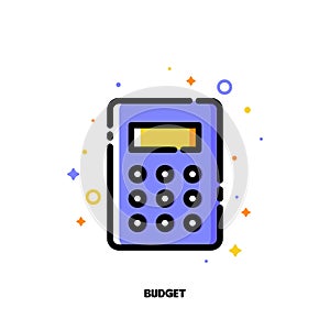 Icon of calculator for business budget concept