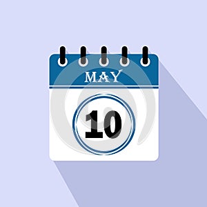 Icon calendar day - 10 May