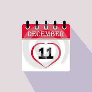 Icon calendar day - 11 December