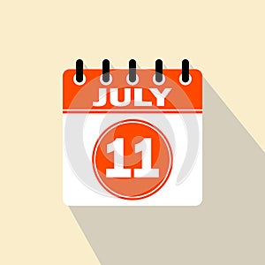 Icon calendar day - 11 July