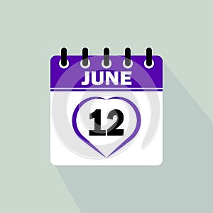 Icon calendar day - 12 June