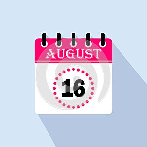 Icon calendar day - 16 August