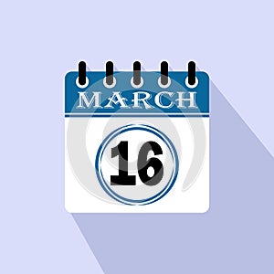 Icon calendar day - 16 March