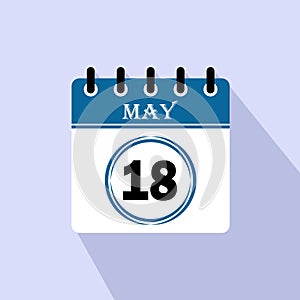 Icon calendar day - 18 May