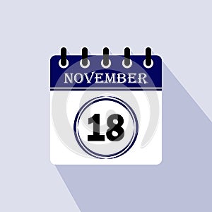 Icon calendar day - 18 November