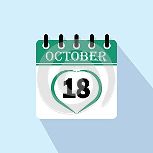 Icon calendar day - 18 October