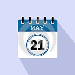 Icon calendar day - 21 May