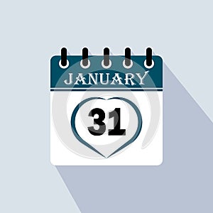 Icon calendar day - 31 January