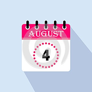 Icon calendar day - 4 August