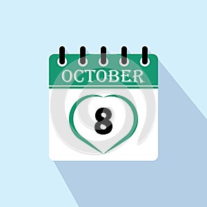 Icon calendar day - 8 October