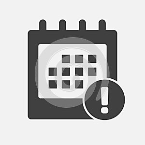 Icon calendar - popup message alert or error