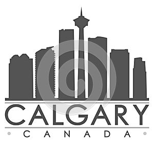 Calgary Skyline Silhouette Design City Vector Art photo