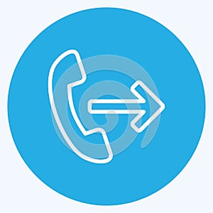 Icon Call forwarding. suitable for Mobile Apps symbol. blue eyes style. simple design editable. design template vector. simple