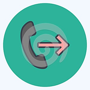 Icon Call forwarding. suitable for Mobile Apps symbol. color mate style. simple design editable. design template vector. simple