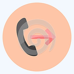 Icon Call forwarding. suitable for Mobile Apps symbol. flat style. simple design editable. design template vector. simple symbol