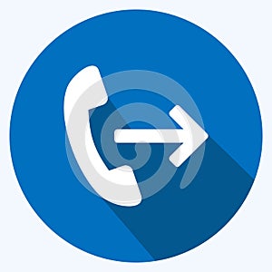 Icon Call forwarding. suitable for Mobile Apps symbol. long shadow style. simple design editable. design template vector. simple