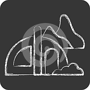 Icon Camping. related to Alaska symbol. chalk Style. simple design editable. simple illustration