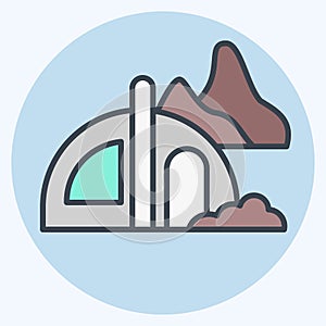 Icon Camping. related to Alaska symbol. color mate style. simple design editable. simple illustration