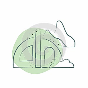Icon Camping. related to Alaska symbol. Color Spot Style. simple design editable. simple illustration