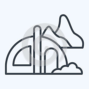 Icon Camping. related to Alaska symbol. line style. simple design editable. simple illustration