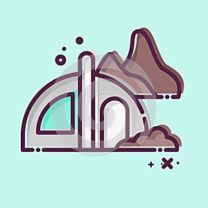Icon Camping. related to Alaska symbol. MBE style. simple design editable. simple illustration