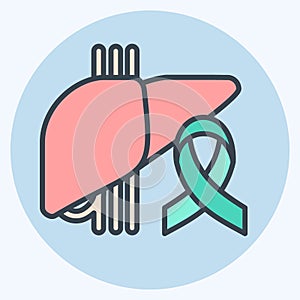 Icon Cancer. related to Hepatologist symbol. color mate style. simple design editable. simple illustration