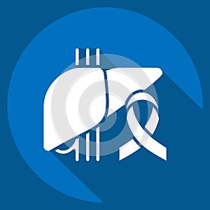 Icon Cancer. related to Hepatologist symbol. long shadow style. simple design editable. simple illustration