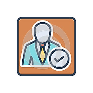 Color illustration icon for Candidate, contestant and nominee photo