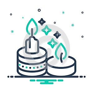 Mix icon for Candles, candlestick and flame