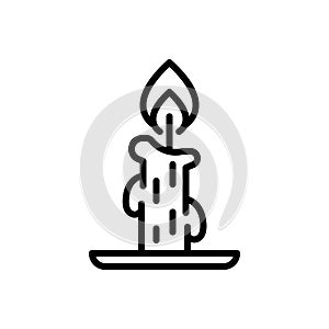 Black line icon for Candles, light and burn