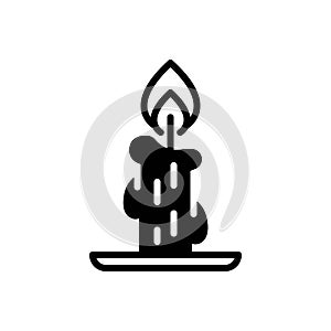 Black solid icon for Candles, light and burn