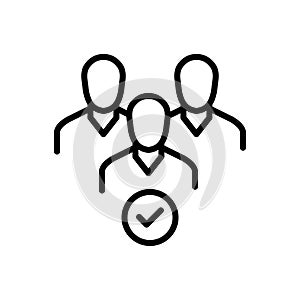 Black line icon for Capable, people and competent