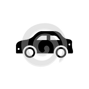 Black solid icon for Car, conveyance and carriage photo