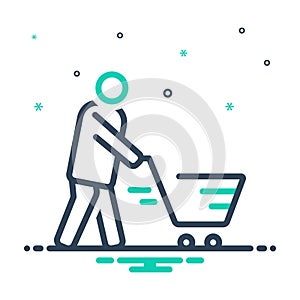 Mix icon for Cart, consumable and trolley photo