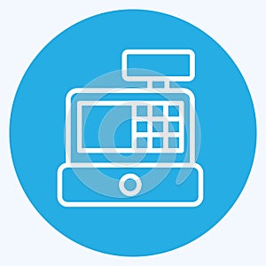 Icon Cash Register. related to Online Store symbol. blue eyes style. simple illustration. shop