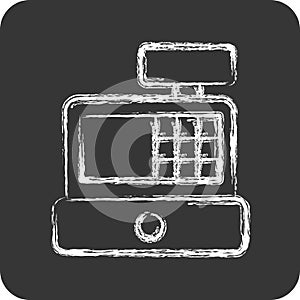 Icon Cash Register. related to Online Store symbol. chalk style. simple illustration. shop