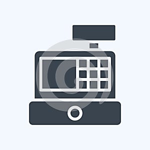 Icon Cash Register. related to Online Store symbol. glyph style. simple illustration. shop