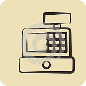 Icon Cash Register. related to Online Store symbol. glyph style. simple illustration. shop
