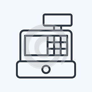 Icon Cash Register. related to Online Store symbol. line style. simple illustration. shop