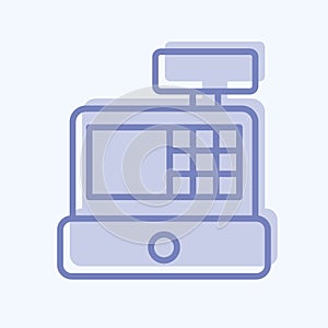 Icon Cash Register. related to Online Store symbol. two tone style. simple illustration. shop