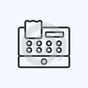 Icon Cash Register. suitable for Business symbol. line style. simple design editable. design template vector. simple symbol