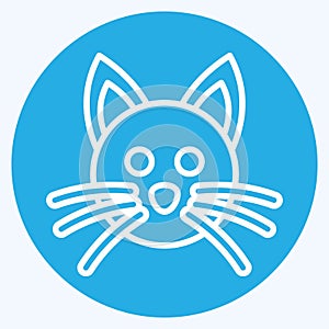Icon Cat. related to Animal Head symbol. blue eyes style. simple design editable. simple illustration. cute. education
