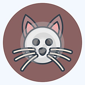 Icon Cat. related to Animal Head symbol. color mate style. simple design editable. simple illustration. cute. education