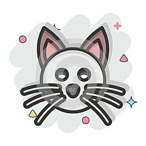 Icon Cat. related to Animal Head symbol. Comic Style. simple design editable. simple illustration. cute. education