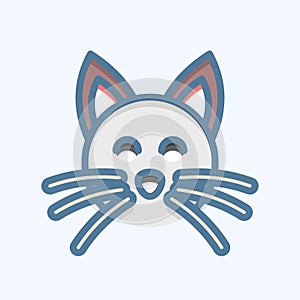 Icon Cat. related to Animal Head symbol. doodle style. simple design editable. simple illustration. cute. education